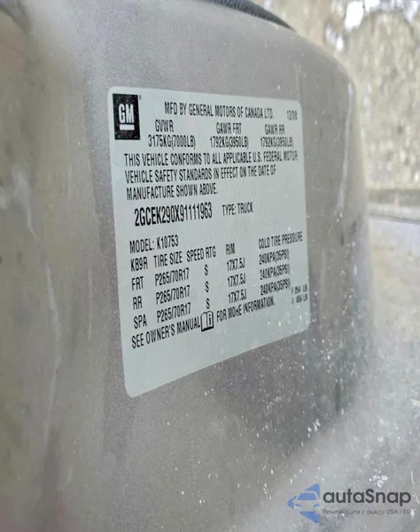 2009 Chevrolet Silverado K1500 Lt из США, поврежденный, VIN 2GCEK290X91111963